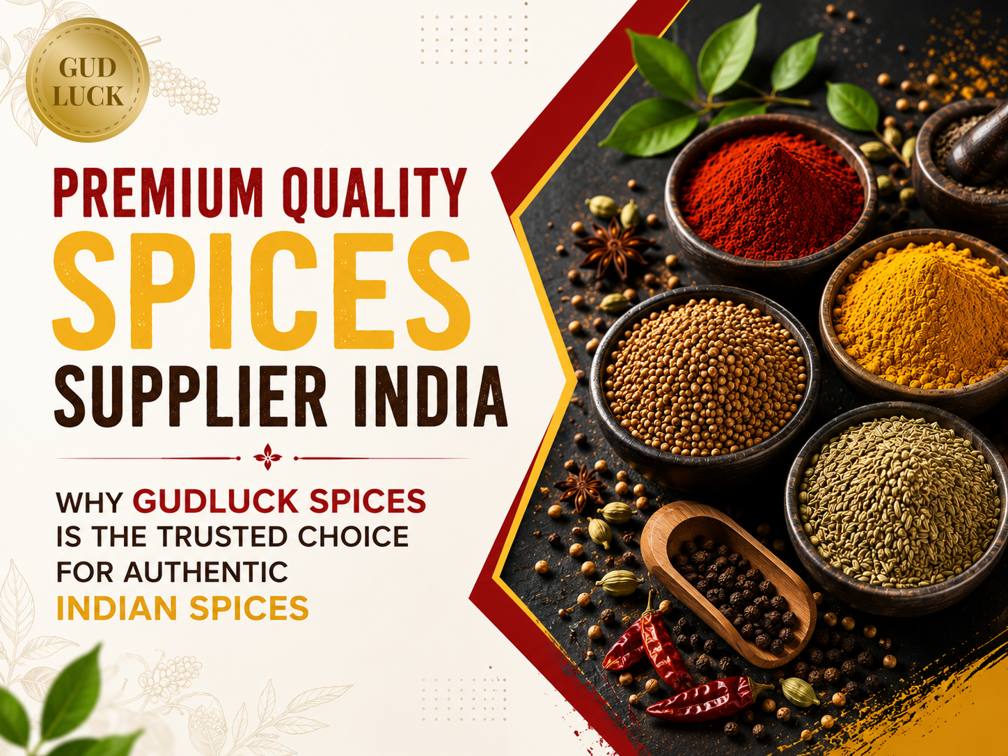 Premium Quality Spices Supplier India – Why Gudluck Spices is the Trusted Choice for Authentic Indian Spices