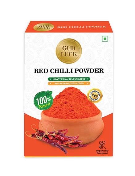 GudLuck Spices Organic Red Chilli Powder - No Artificial Colours | Indian Food Spices Blend Seasoning For Cooking - Vegan - No Colors